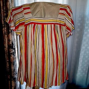 Lane Bryant size 14 striped blouse with butterfly sleeves. New with tags on.